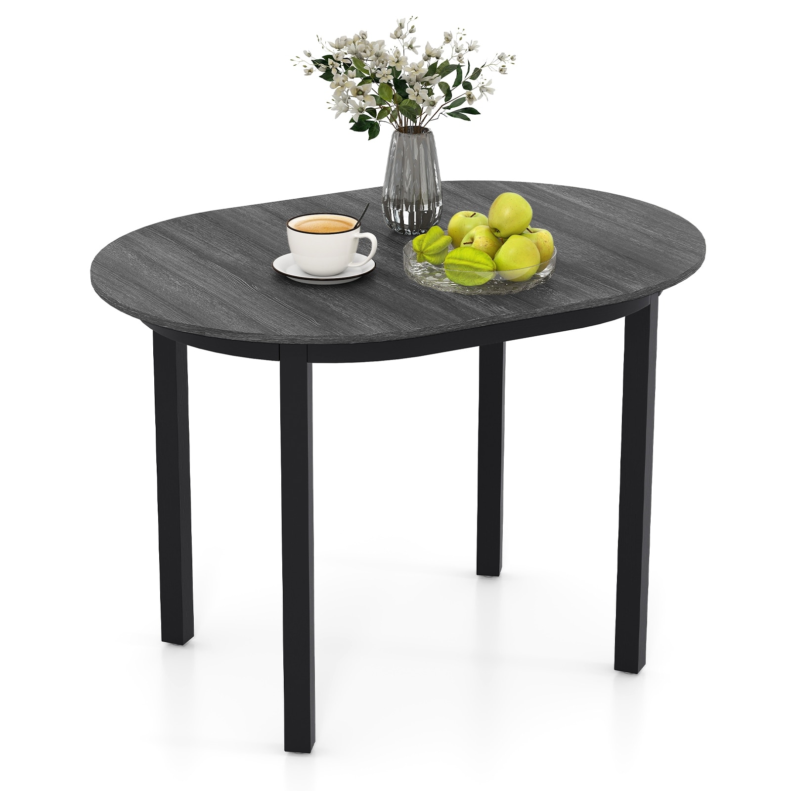 Gymax 43'' Wooden Dining Table w/Rubber Wood Legs for 2-4 People Load