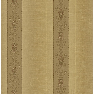 Seabrook Designs Virna Scrolls & Stripes Unpasted Wallpaper