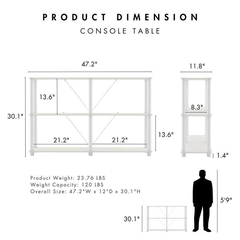 DH BASIC Modern Wood Shelving Unit with storage - Tier Shelves, Cube Ladder Shelf by Denhour