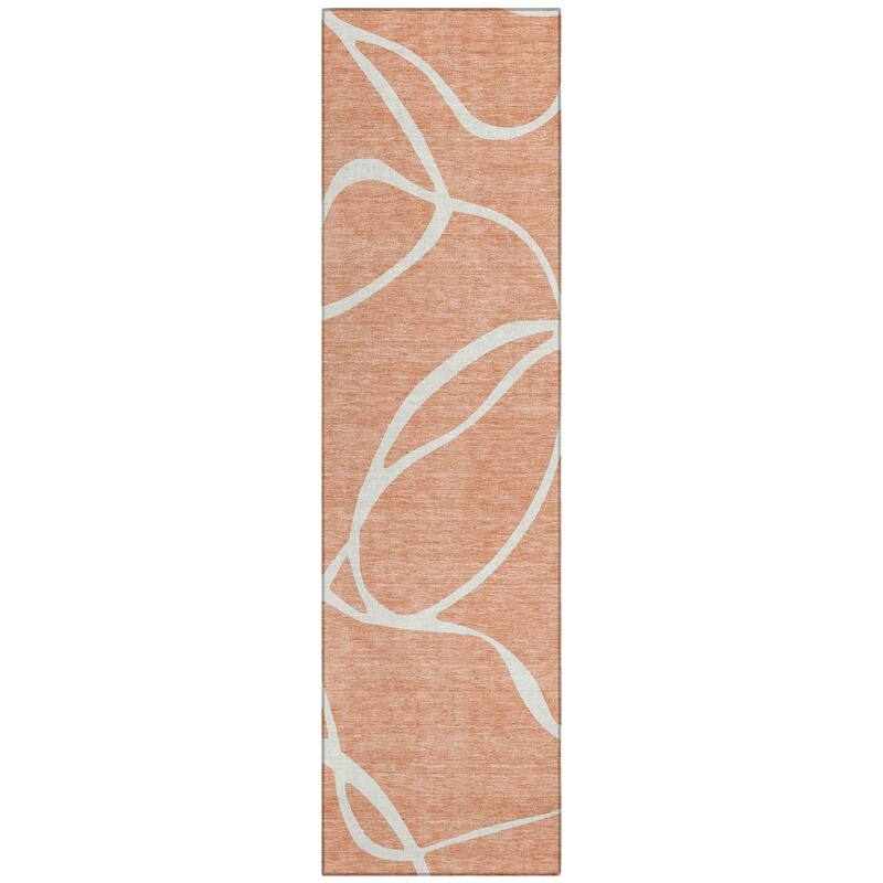 Machine Washable Indoor/ Outdoor Abstract Modern Chantille Rug