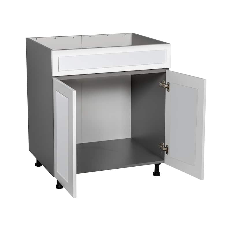 30" Sink Base Cabinets-High Double Door-Grey - 30 x 34 1/2 x 23 3/8