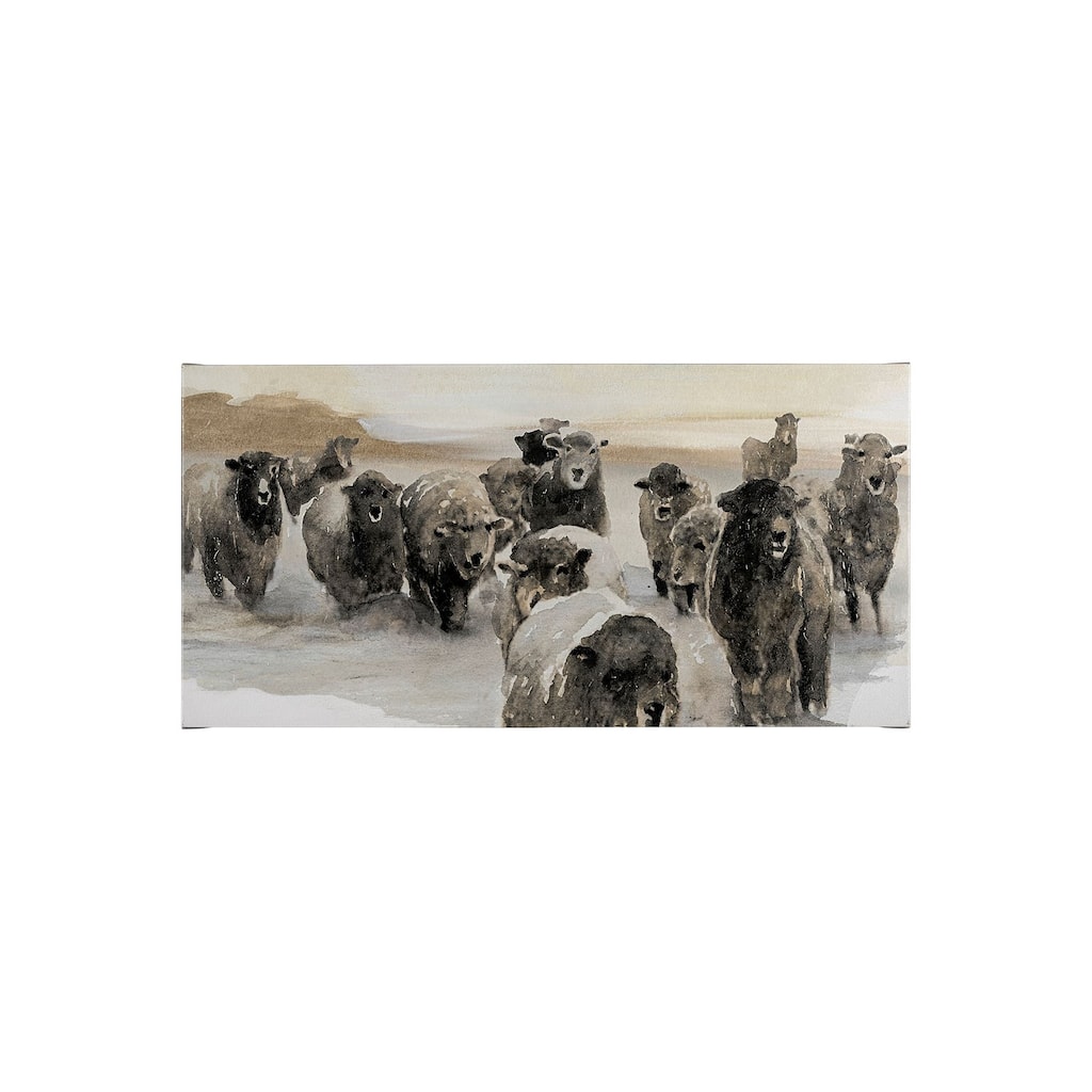 Winter Sheeps II (22 x 44) Canvas Art Print