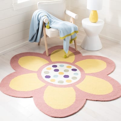 SAFAVIEH Handmade Novelty Keila Flower Wool Rug