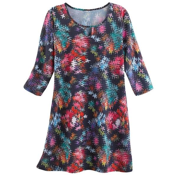 Shop Adore Women S Abstract Floral Print Tunic Top Colorful 3 4
