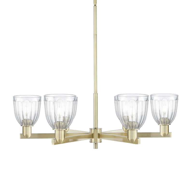 Innovations Lighting 716-6CR-12-36 Brookfield Chandelier Brookfield 6 - Antique Brass / Clear