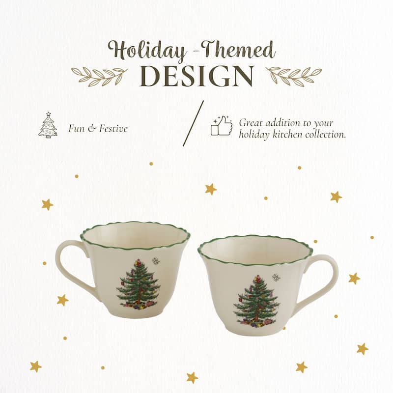 Spode Set of 2 Christmas Tree Punch Cups