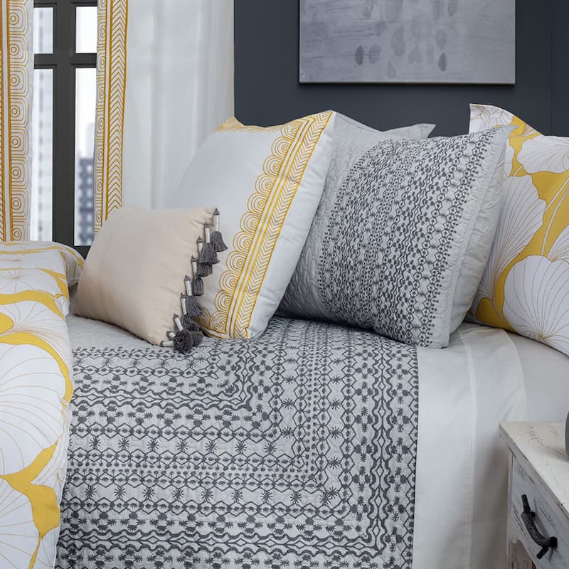 Nikki Chu Gingko Interlaken 3-Piece Cotton Quilt Set