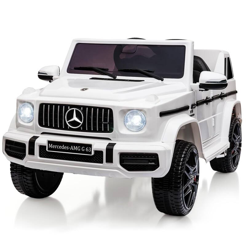12V Kids Ride On Car, Hetoy Licensed Mercedes-Benz G63 Electric Car Battery Powered w/Parent Remote Control - White