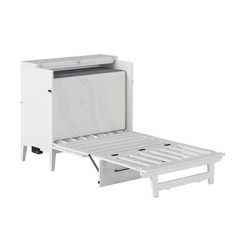 Santa Fe Murphy Bed Chest with Mattress and Built-in Charger