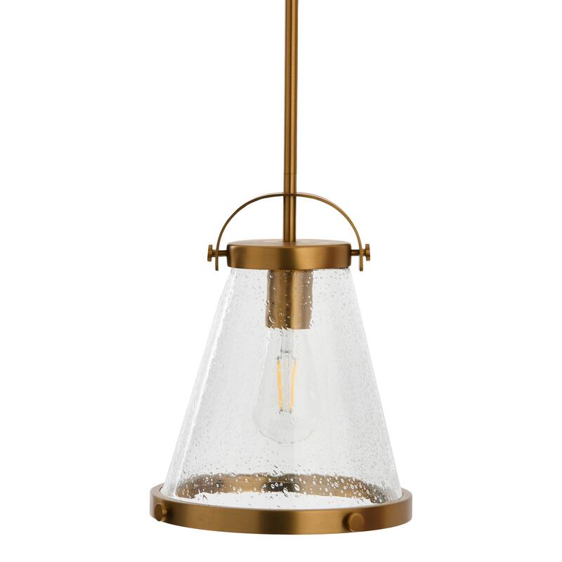 Robert Stevenson Lighting Wesley - Metal and Seedy Glass Ceiling Light - Brushed Gold