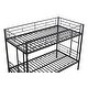 preview thumbnail 7 of 12, Black Twin over Twin Size Metal Bunk Bed, Heavy-duty with Guardrail