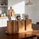 preview thumbnail 3 of 6, Acacia Wood Utensil Holder 13 x 4.5 x 4.7 in 3-Section Countertop Caddy with Bottom Tray Kitchen Organizer - 13 x 4.5 x 4.7 in