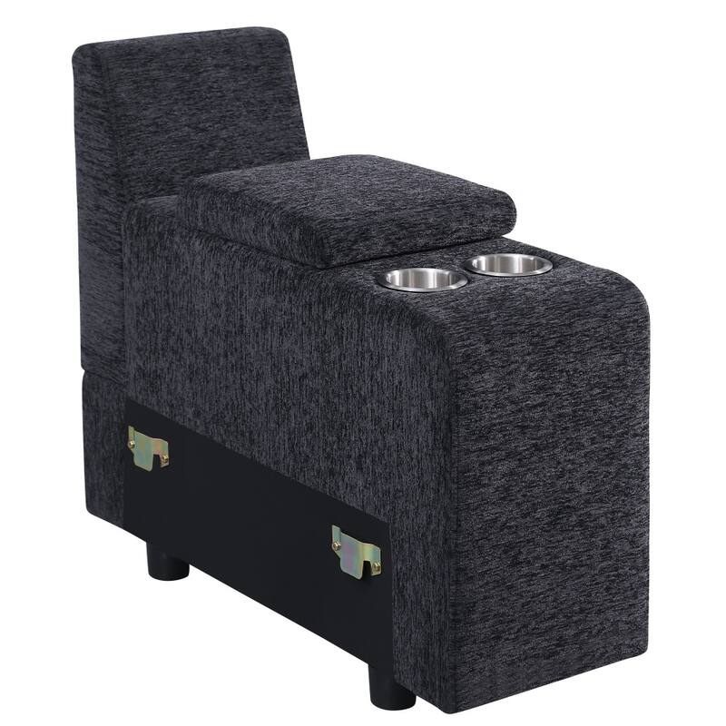 Modern Modular Sectional Sofa with Ottomans and Built-in Console, Cupholders