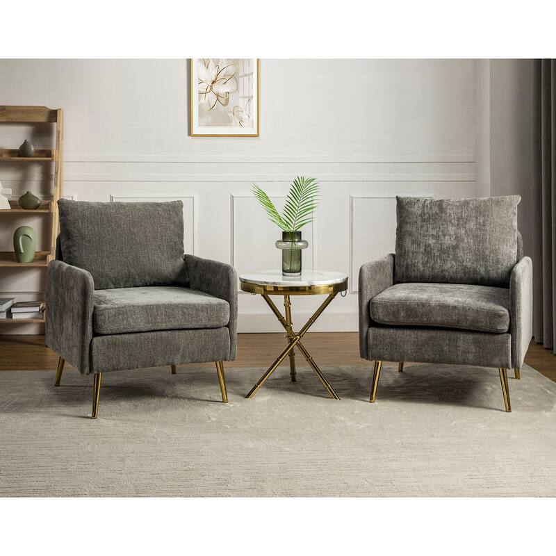 Narycia Upholstered Modern Arm Chair with Removable Cushions Set of 2 by HULALA HOME
