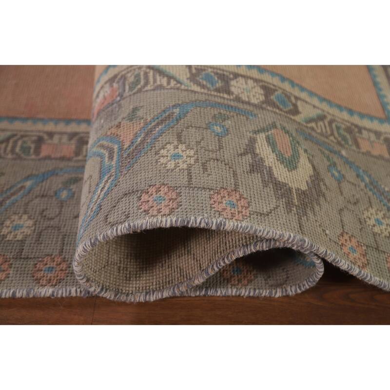 Hand Knotted Oriental 100% Wool Carpet Traditional Medallion Coral Tabriz Area Rug - 11' 11'' X 8' 8''