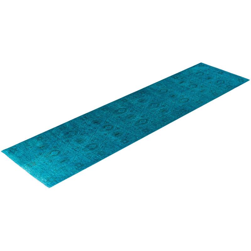 Contemporary Overdyed Wool Hand Knotted Runner - 2' 5" x 9' 8"