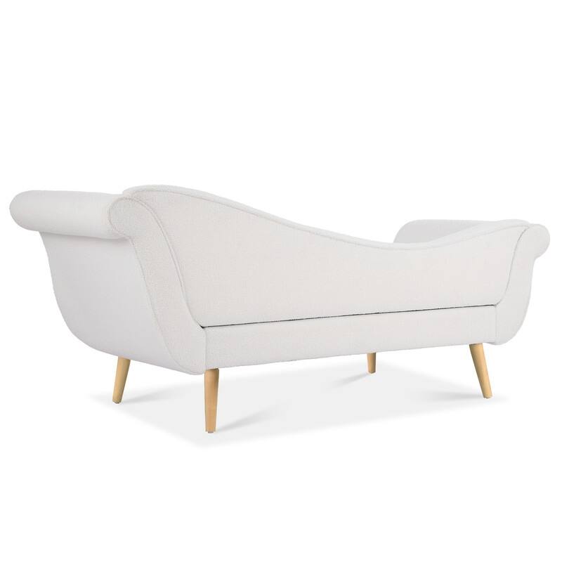 68'' Chaise Lounge Indoor, Chaise Lounge Chair with Scroll Arms and Toss Pillow