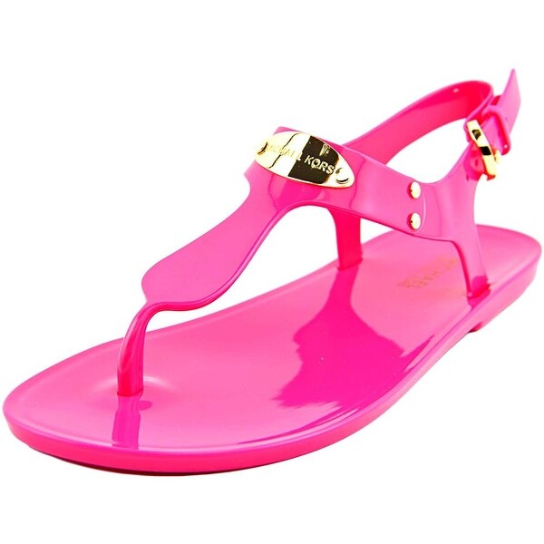 Michael Michael Kors Logo Plate Jelly Open Toe Synthetic Thong Sandal