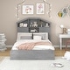 preview thumbnail 2 of 9, Full Size Wood Platform Bed with House-shaped Storage Headboard and 2 Drawers, Suitable for Kids, Gray