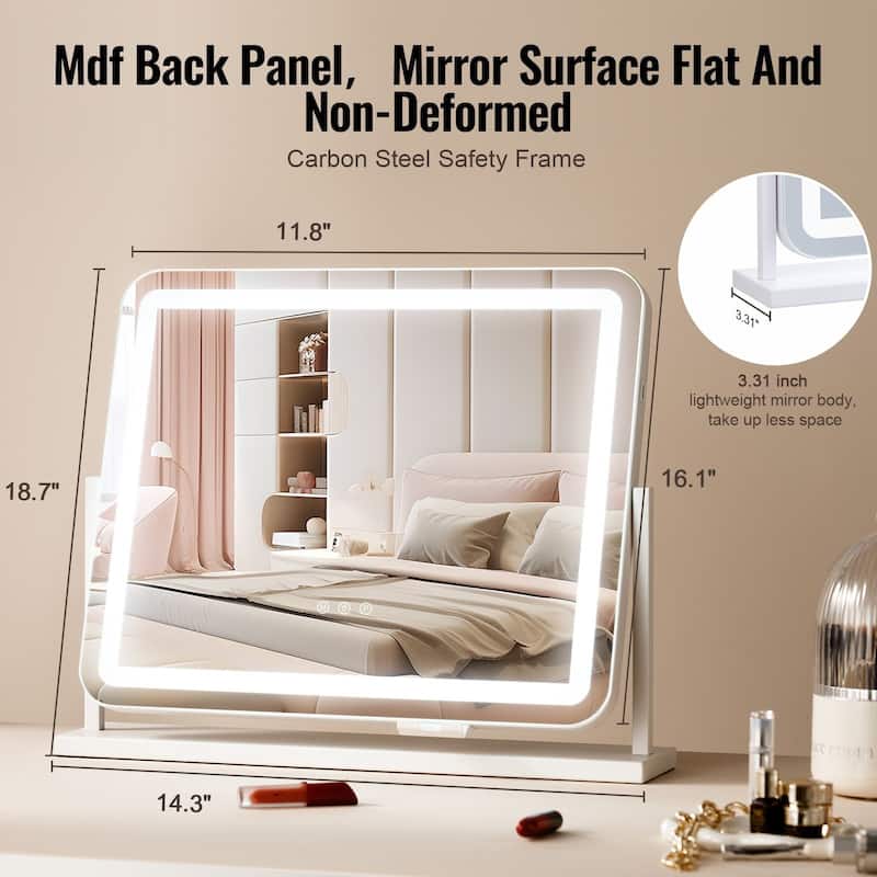 5 x Magnification Color Lighted Makeup Mirror with Charging Outlet and 2 Suction Cups