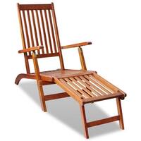 vidaXL Footrest Acacia Wood Outdoor Deck Chair Garden Chaise Lounger Seating
