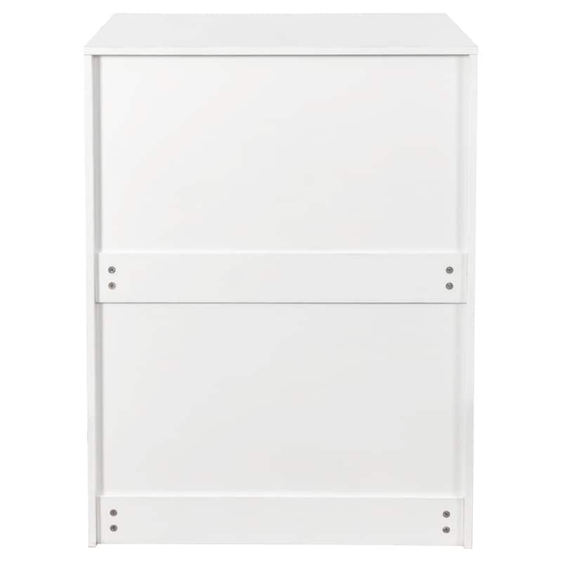 3 Tier Floor Standing Bookcase with Three Pulled Shelving Cabinet with Wheels