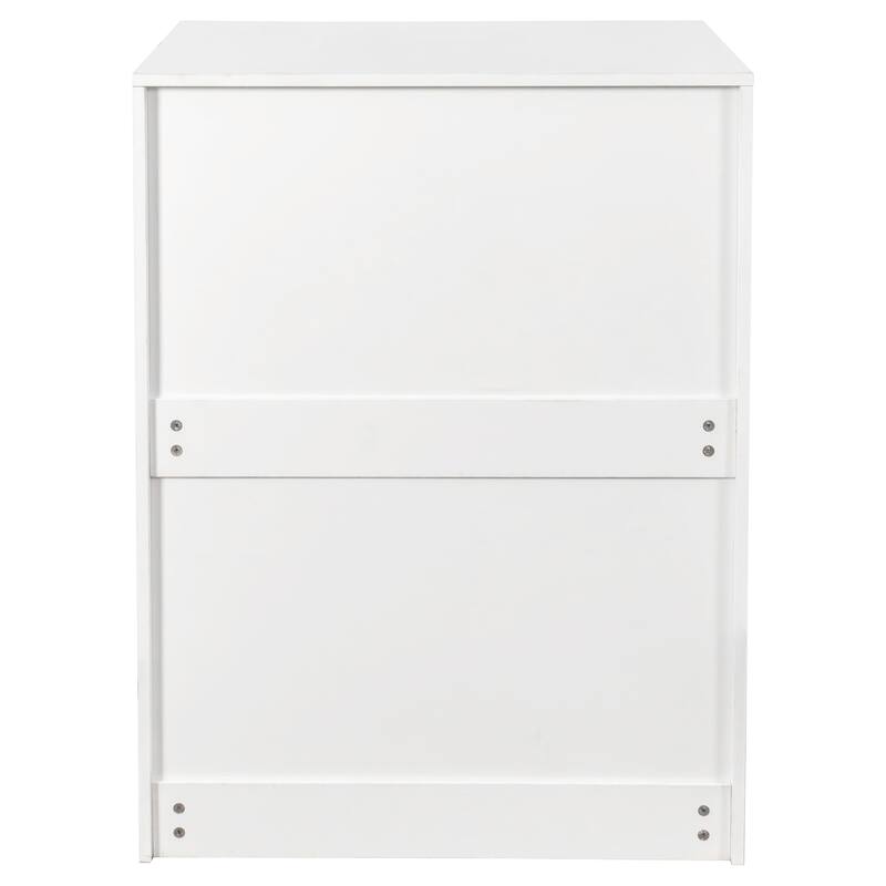 Bookcase with Three Pulled Out Doors Shelving Cabinet,3 Tier Floor Standing Bookcase,Slide Out Storage Bookcase