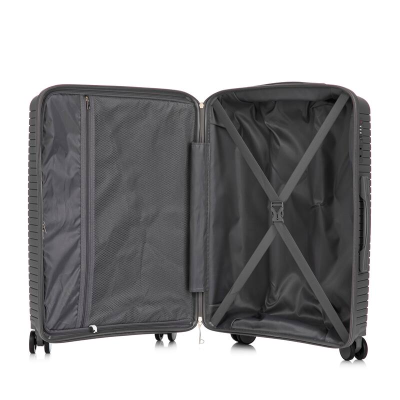 Travel PP Material 3 Piece Luggage Sets with Spinner Wheels and Combination Lock, Luggage for Family Travel Carry on 20/24/28