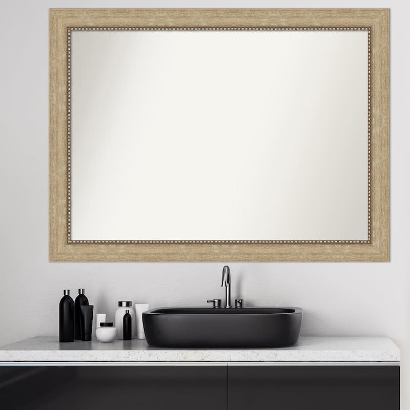 Non-Beveled Bathroom Wall Mirror - Astor Champagne Frame