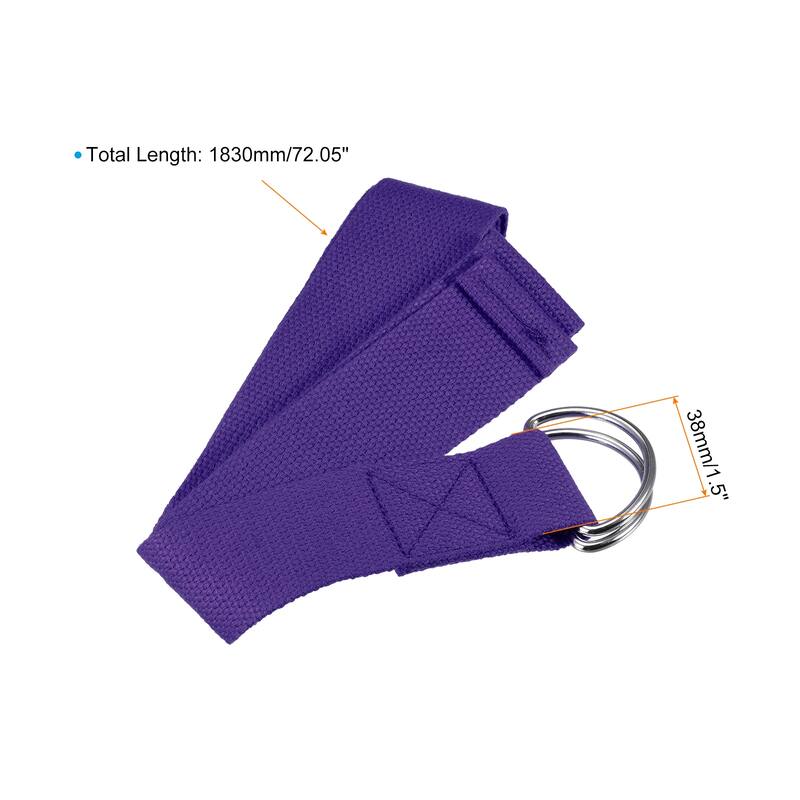 Yoga Strap-6FT Stretch Band with D-Ring for Yoga Pilates Stretch Workout - Purple