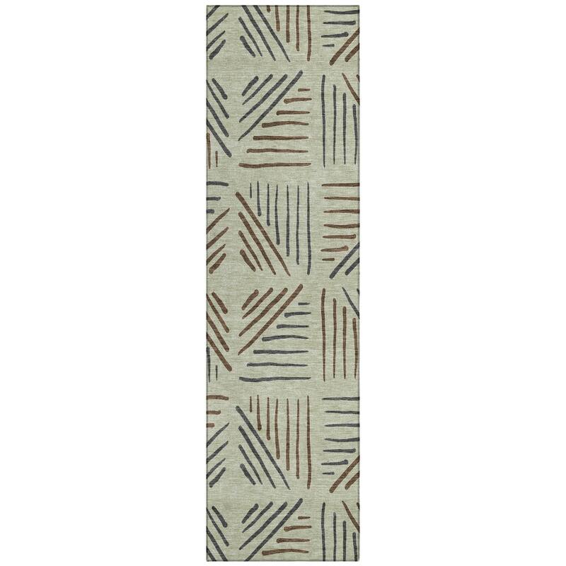 Machine Washable Indoor/ Outdoor Geo Dia Chantille Rug