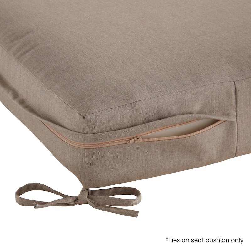 Sunbrella Fabric Outdoor 2-Piece Deep Seat Chair Cushion