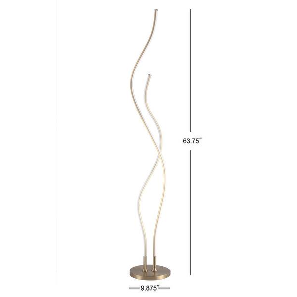 Cairo 63.75" LED Integrated Floor Lamp, Gold by JONATHAN Y - 63.75" H x 9.875" W x 9.875" D