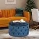 preview thumbnail 16 of 32, Adeco Round Velvet Storage Ottoman, Button Tufted Footrest Footstool