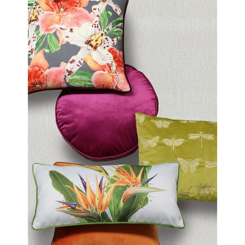 Butterfly Decorative Throw Pillow, Ochre