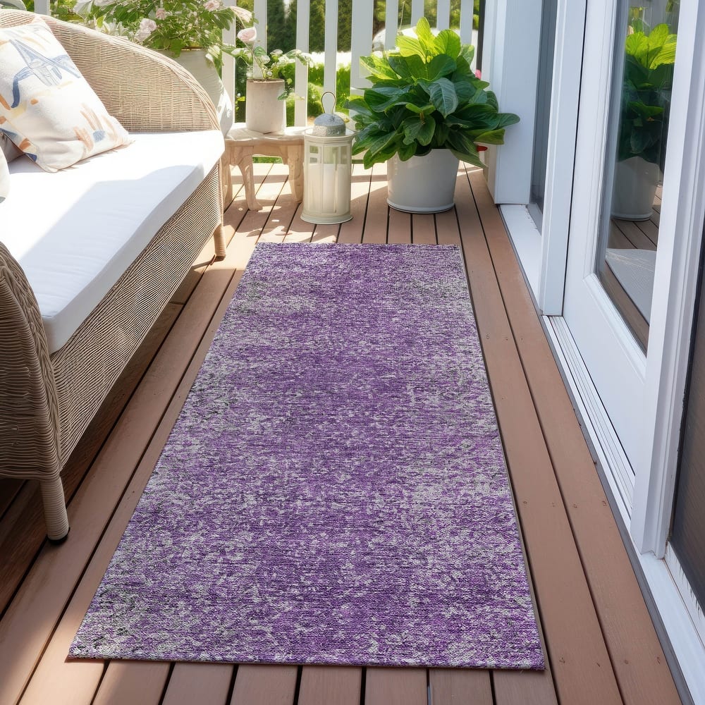 Machine Washable Indoor/ Outdoor Chantille Solid Contemporary Rug
