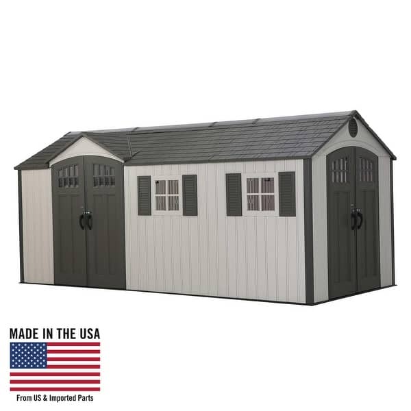 slide 2 of 12, Lifetime 17.5 FT x 8 FT Outdoor Storage Shed