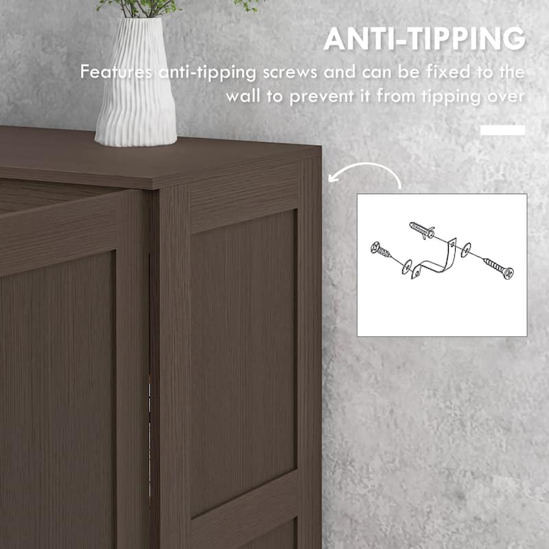Modern Freestanding Storage Cabinet with Adjustable Shelf and Soft Close Door for Home or Office
