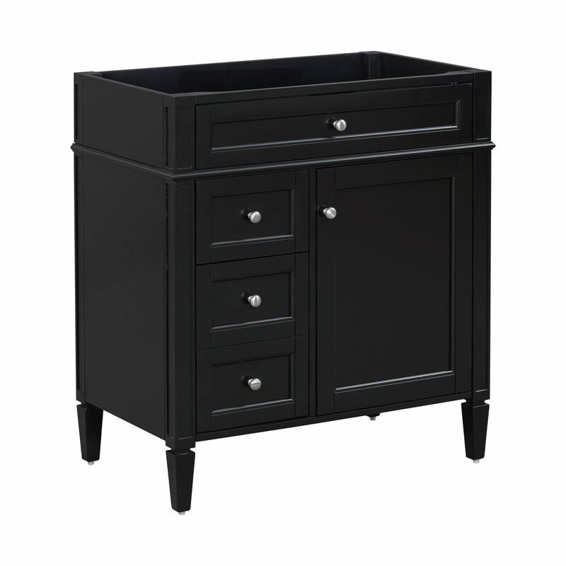 30'' Modern Bathroom Vanity with Top Sink, 2 Drawers and Tip-out Drawer
