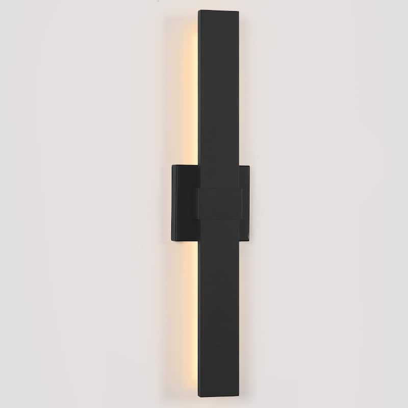 1-Light Black/White Aluminum LED Outdoor Wall Sconce