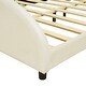 preview thumbnail 10 of 20, Full Size Upholstered Platform Bed with Bear-Shaped Headboard and Embedded Light Stripe, Velvet Low Bed Frame for Boys, Girls