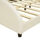 preview thumbnail 10 of 20, Full Size Velvet Upholstered Platform Bed with Headboard & Embedded Light Stripe