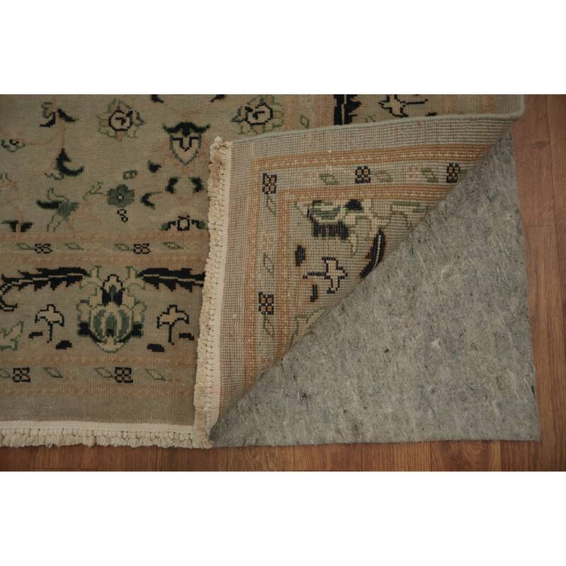 Hand Knotted Oriental 100% Wool Carpet Traditional All-Over Beige & Ivories Ziegler Area Rug - 8' 9'' X 6' 1''
