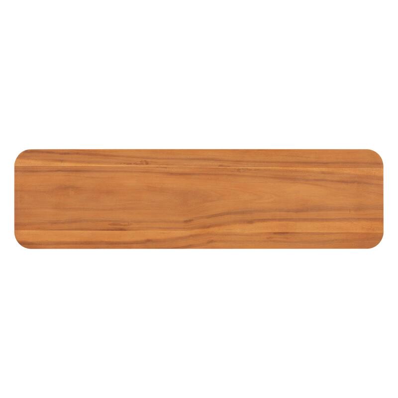 59.8" MDF Console Table with U-Shaped Base and Acacia Veneer for Living Room