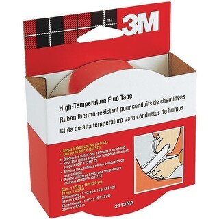 3M 2113NA High-Temperature Flue Tape – 1.5 Inch X 5 Yards, Silver, 1 Roll 3 thumbnail image