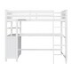 preview thumbnail 8 of 16, Twin size Maximized Space Loft Bed with Drawers and Desk, Wooden Loft Bed with Shelves, No box spring required - White