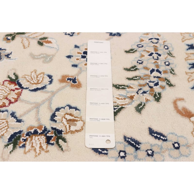 ECARPETGALLERY Hand-knotted Nain Cream Silk, Wool Rug - 8'9 x 12'0