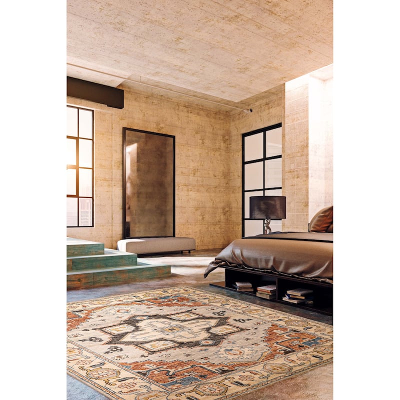 ECARPETGALLERY Hand-knotted Jules Serapi Light Grey Wool Rug - 8'0 x 9'11