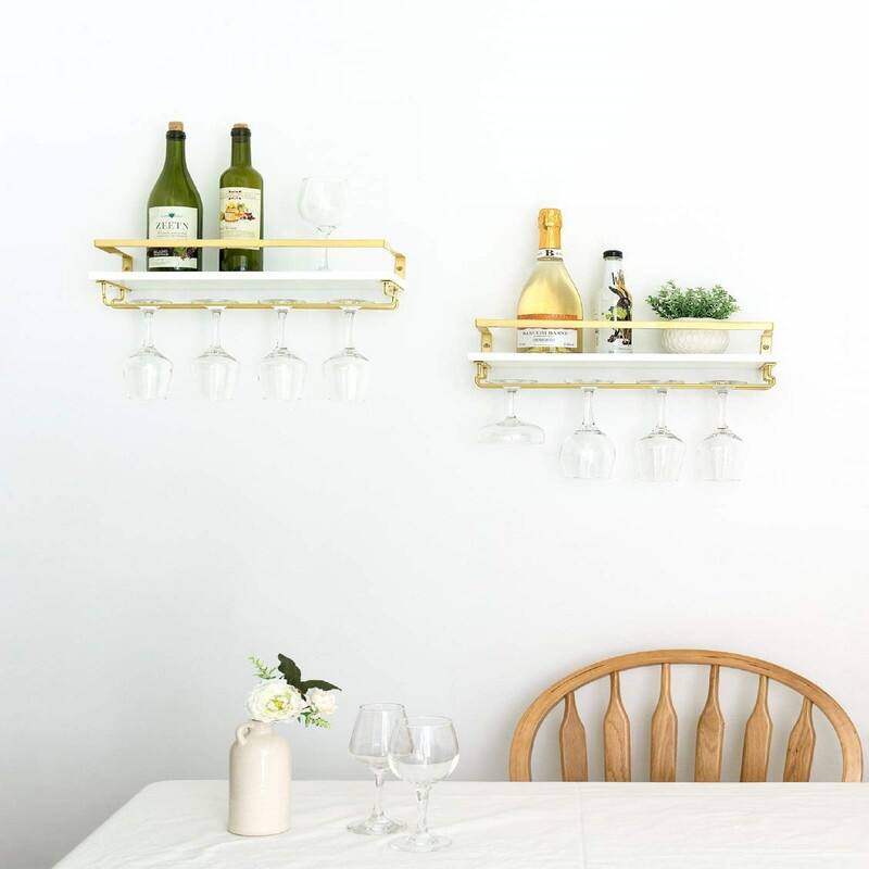 Wall Mounted Wine Rack Set of 2 - 16.9"D x 6.3"W x 5.1"H