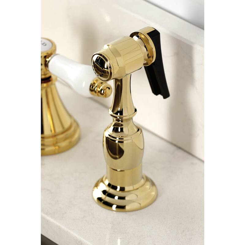 Kingston Brass KS279.BPLBS Bel-Air 1.8 GPM Widespread Kitchen Faucet - Polished Chrome